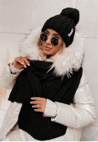 Pleciona Hat z pomponem Laponia in black