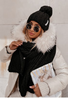 Pleciona Hat z pomponem Laponia in black