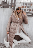 Długa pikowana kurtka z kapturem Rinna II in beige