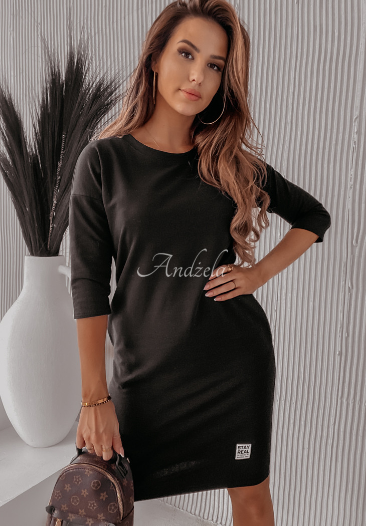 Tunic dress with pockets Stay Real black
