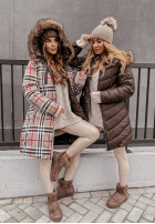 Długa Pikowana Jacket z kapturem Lavarone in chocolate