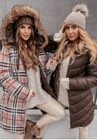 Długa Pikowana Jacket z kapturem Lavarone in chocolate