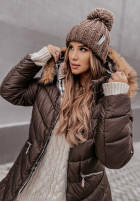 Długa Pikowana Jacket z kapturem Lavarone in chocolate