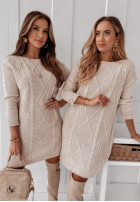 Dress Jumper z ozdobnym splotem Cannes in beige