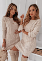 Dress Jumper z ozdobnym splotem Cannes in beige