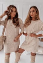 Dress Jumper z ozdobnym splotem Cannes in beige