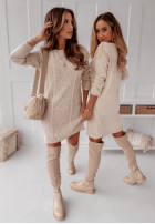 Dress Jumper z ozdobnym splotem Cannes in beige