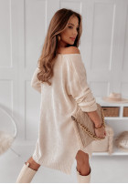 Asymetryczna sukienka sweter Alvarado beżowa