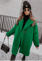 Długi płaszcz z imitacji kożucha Helsinki zielony