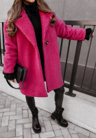 Długi Coat z imitacji kożucha Helsinki in fuchsia