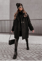 Długi Coat z imitacji kożucha Helsinki  in black