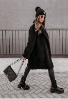 Długi Coat z imitacji kożucha Helsinki  in black