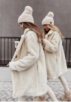 Długi Coat z imitacji kożucha Helsinki in ecru