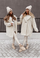Długi Coat z imitacji kożucha Helsinki in ecru