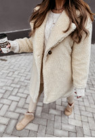 Długi Coat z imitacji kożucha Helsinki in ecru