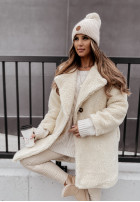 Długi Coat z imitacji kożucha Helsinki in ecru