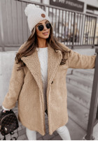 Długi Coat z imitacji kożucha Helsinki in beige