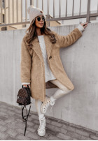 Długi Coat z imitacji kożucha Helsinki in beige