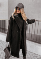Długi płaszcz z imitacji kożucha Arctic czarny