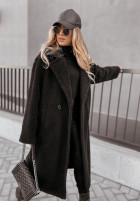 Długi płaszcz z imitacji kożucha Arctic  in black