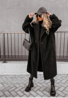 Długi płaszcz z imitacji kożucha Arctic  in black