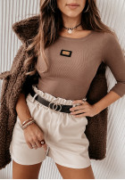 Prążkowana bluzka Enrissa czekoladowa