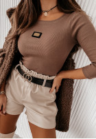 Prążkowana bluzka Enrissa czekoladowa
