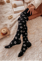 Zakolanówki patterned Laurentio in black