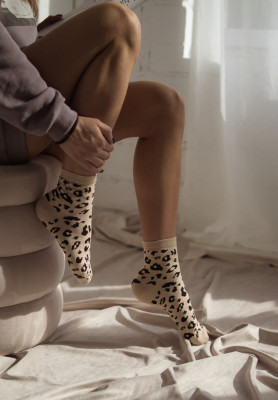 Savanna panther socks beige