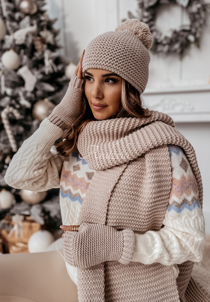 HOT Winter Cap Best Hat Scarf Glove Set Set Of Hat, Scarf, Gloves