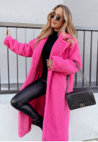 Długi Coat z imitacji kożucha Arctic in pink