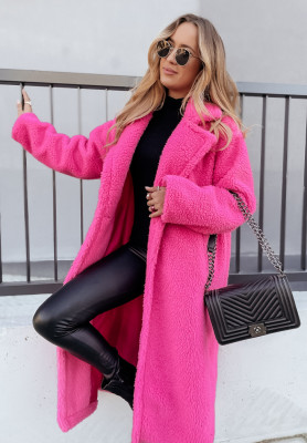 Long sheepskin coat Arctic pink