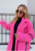 Długi Coat z imitacji kożucha Arctic in pink