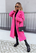Długi Coat z imitacji kożucha Arctic in pink