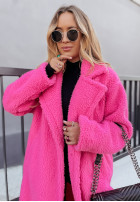 Długi Coat z imitacji kożucha Arctic in pink