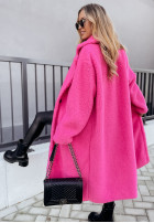 Długi płaszcz z imitacji kożucha Arctic różowy