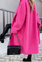 Długi Coat z imitacji kożucha Arctic in pink
