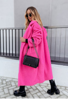 Długi Coat z imitacji kożucha Arctic in pink