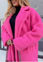 Długi Coat z imitacji kożucha Arctic in pink