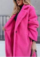 Długi Coat z imitacji kożucha Arctic in pink