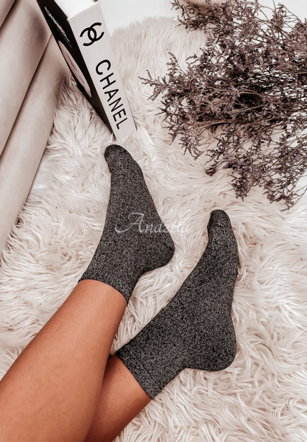 Shimmer Black Glitter Socks