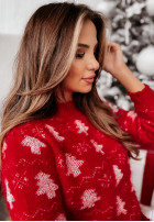 Świąteczny sweter we wzory Magic Time czerwony