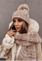 Pleciony szal Laponia mokka-ecru