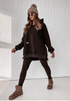 Sweatshirt z kieszenią i kapturem Siempre in chocolate