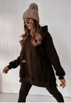 Sweatshirt z kieszenią i kapturem Siempre in chocolate