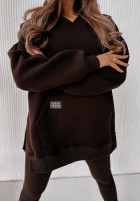 Sweatshirt z kieszenią i kapturem Siempre in chocolate
