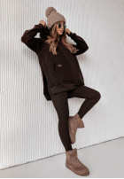 Prążkowane Leggings Sorine in chocolate