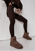 Prążkowane legginsy Sorine czekoladowe