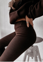 Prążkowane Leggings Sorine in chocolate