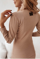 Prążkowana bluzka Sorine beżowa